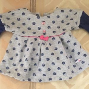 Absorba Warm Glitter polkadot longsleeve dress